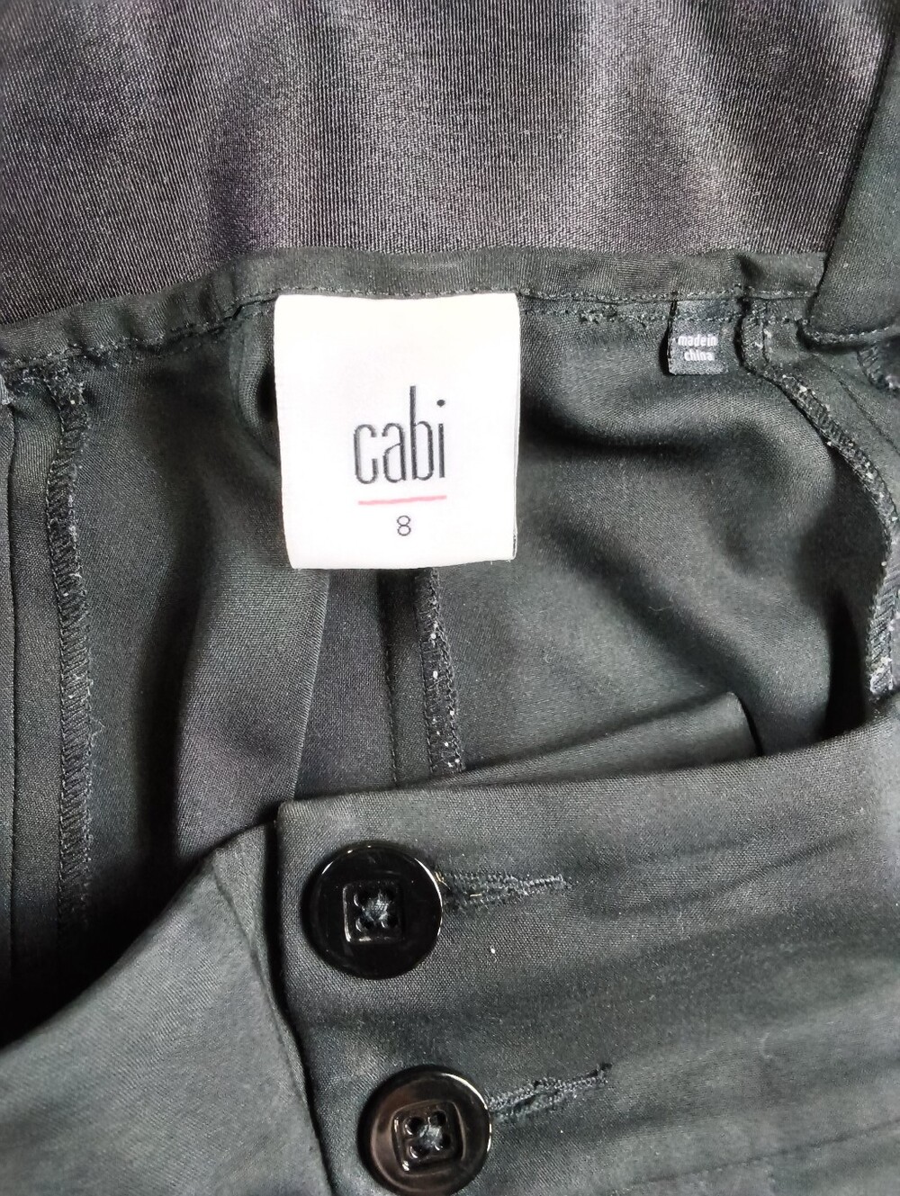 CAbi 5502 Hero Trouser Black Pants Button Zipper Closure Side Pockets Size 8 - Picture 3 of 5